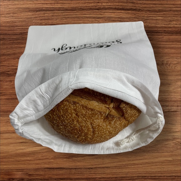 Farmhouse Linen Bread Bag, Rustic Handmade Reusable Bread Keeper, Eco-Friendly - Picture 2 of 5